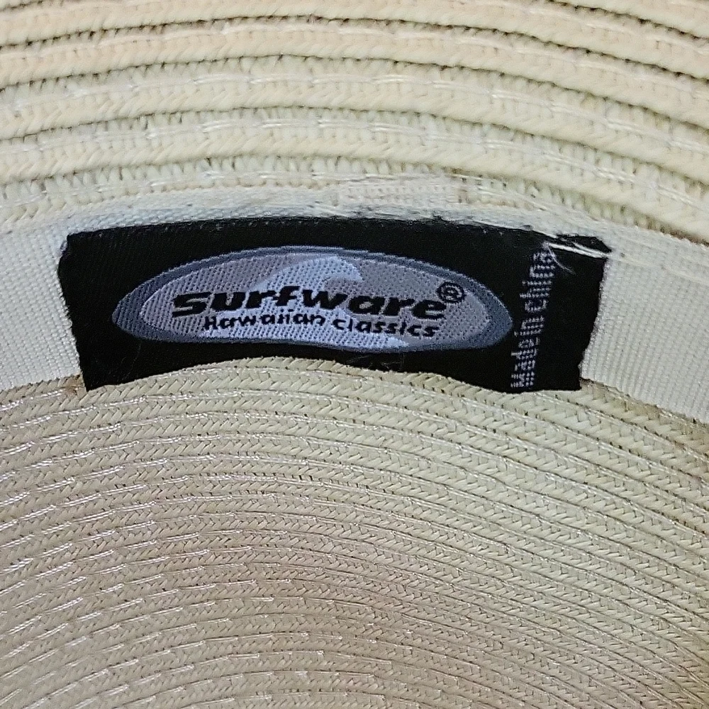 NWOT Womenβs Hawaii Straw Sun Hat with Black Band - Picture 3 of 7